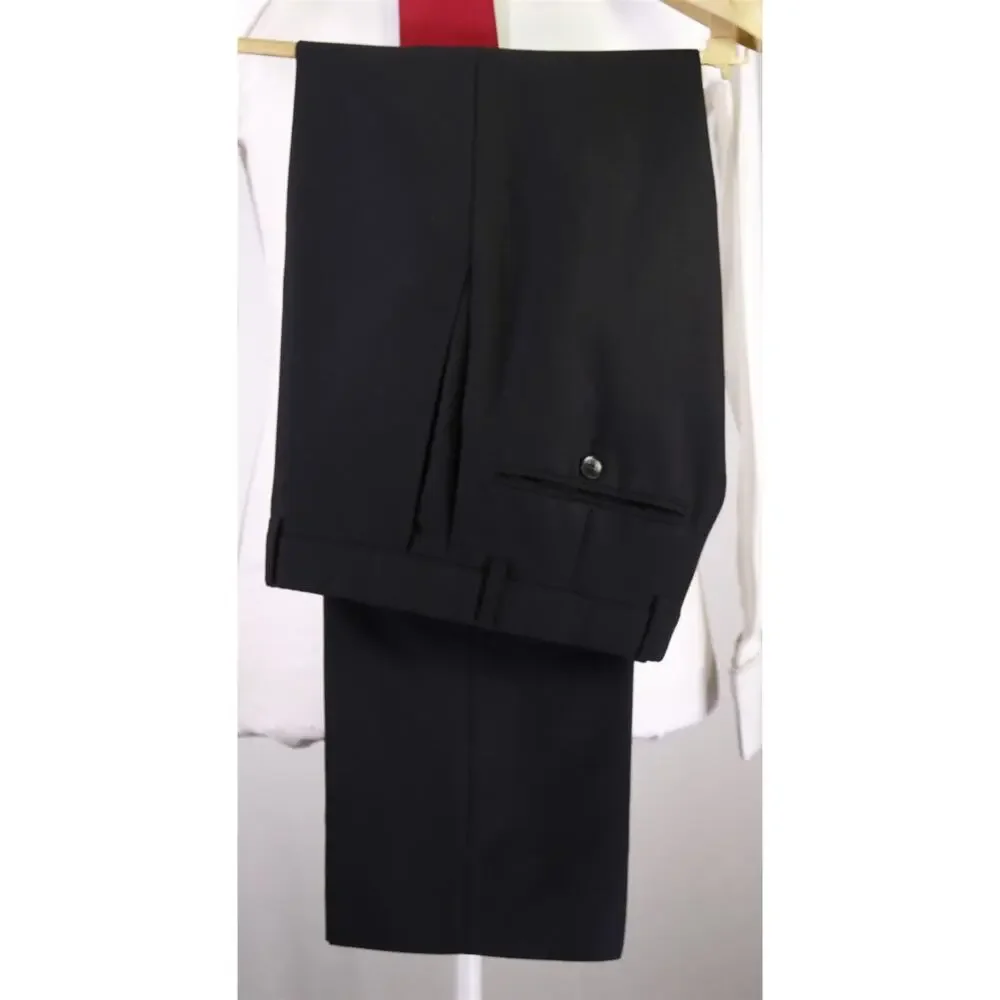 Gucci Tom Ford Era Solid Black 2-Btn Wool Mohair Suit Eu 44 US 34R